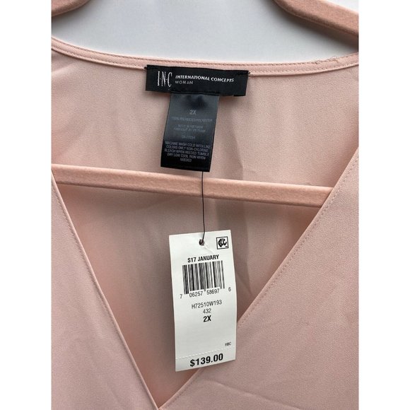 International Concepts Women's Dress Top Peach Cream Pink Blouse Top , Size 2x - Picture 6 of 11